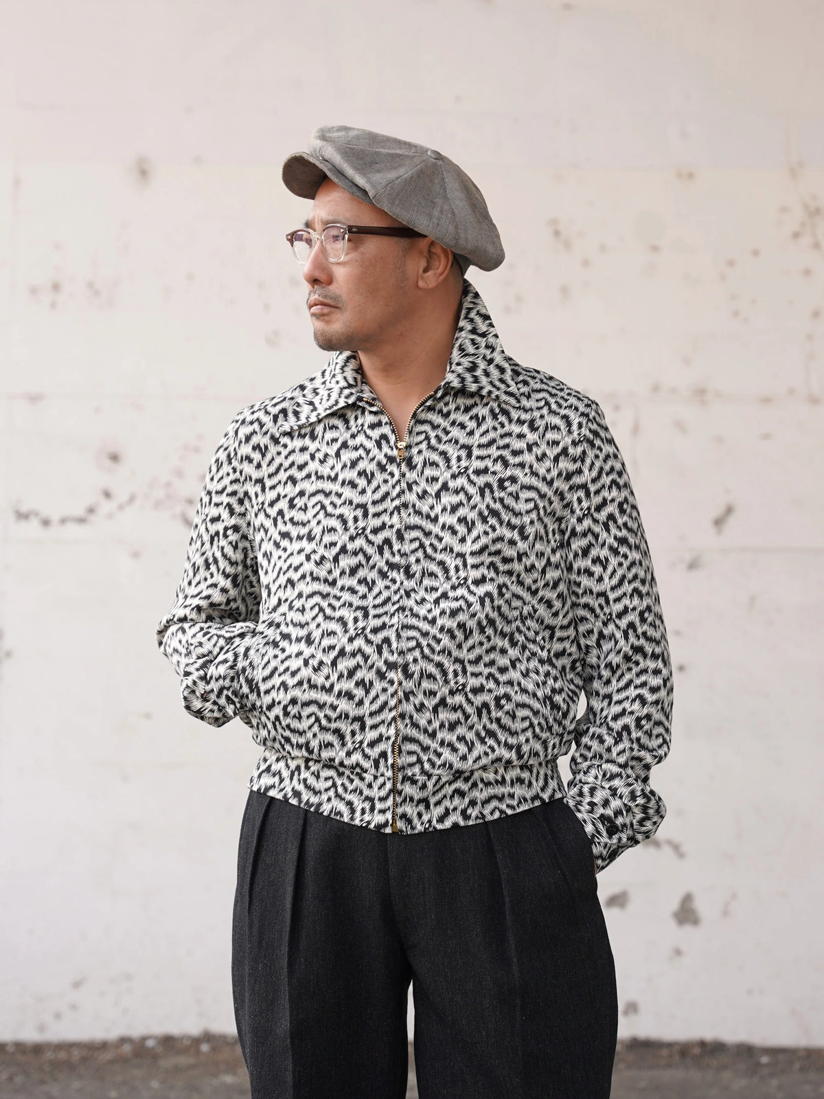 (Pre-order) The Groovin High - 270408 Leopard Pattern Gabardine Jacket (Deposit HKD100)
