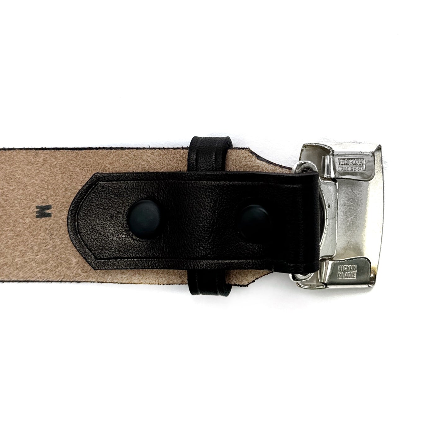(Dead Stock) 1950s Belt Buckle with BlackSun Leather Belt 35mm