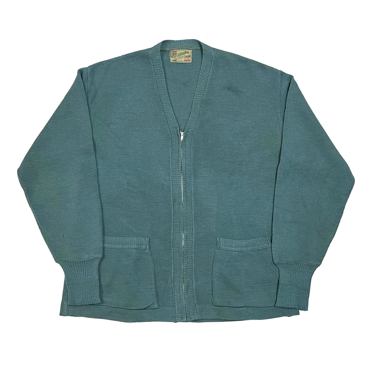 1940s - 1950s Welgrume Wool Zip Cardigan