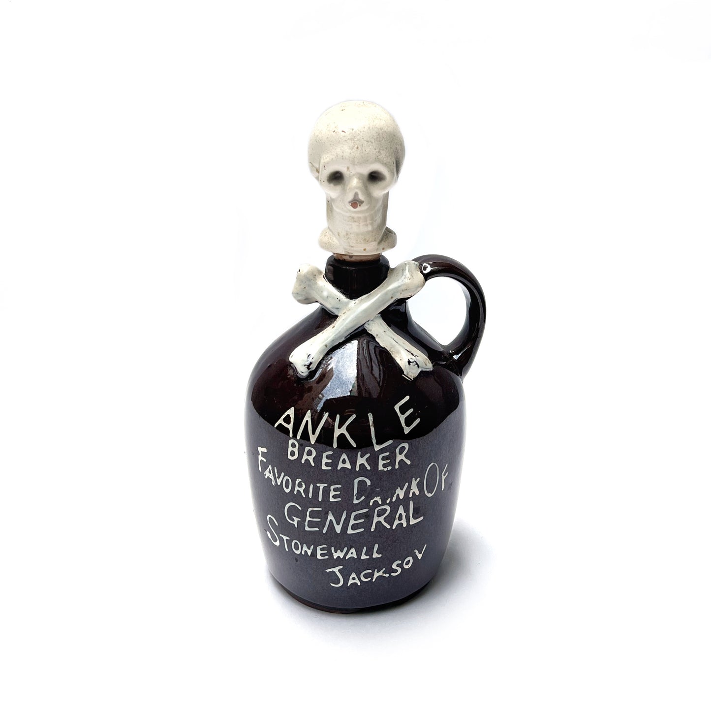 1950s Lay Off Skull & Crossbones Whiskey Jug
