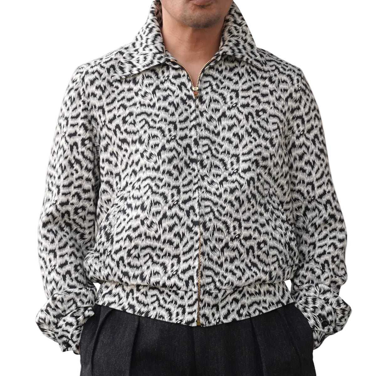 (Pre-order) The Groovin High - 270408 Leopard Pattern Gabardine Jacket (Deposit HKD100)