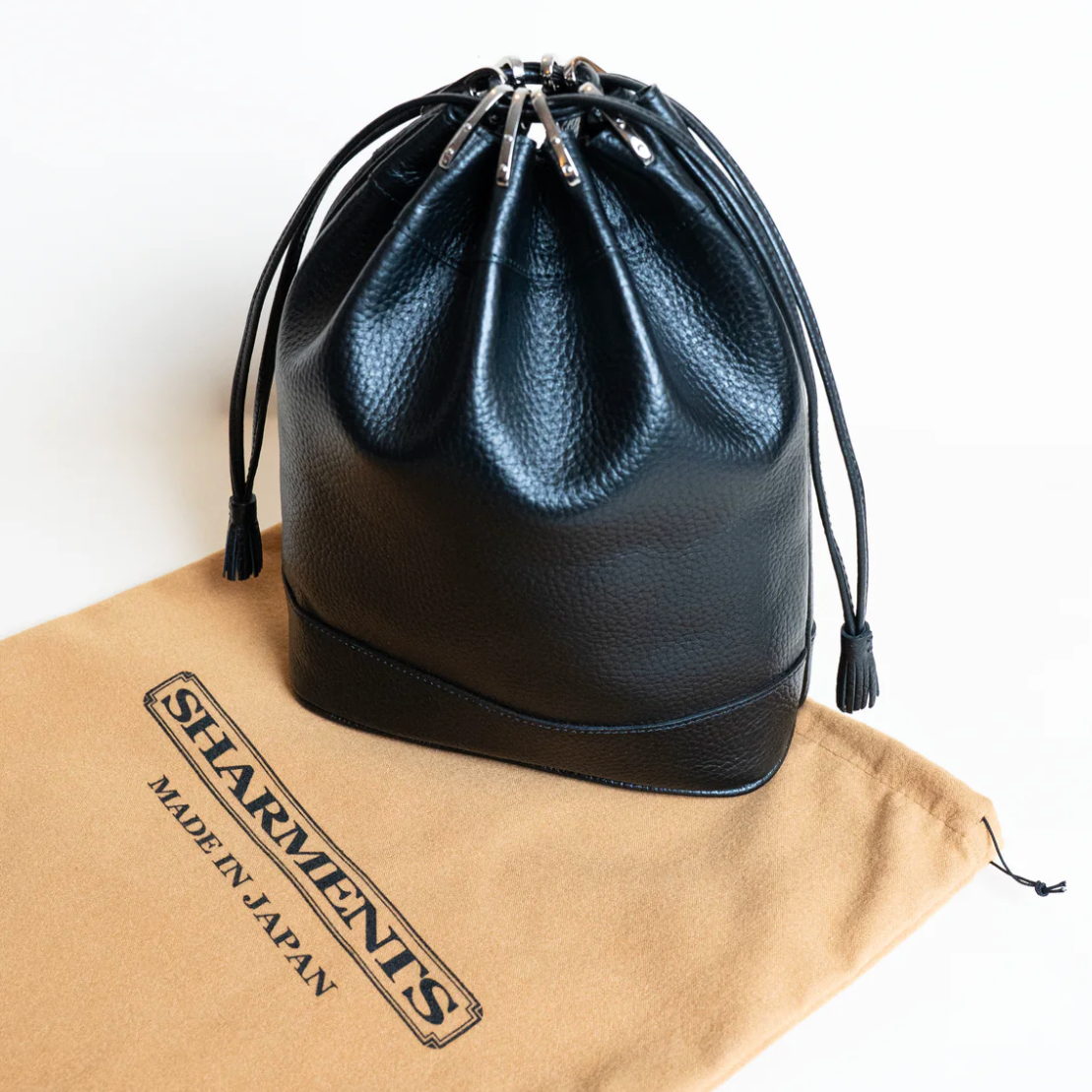 Sharments - HERITAGE DRAWSTRING BAG BLACK