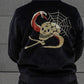 The Groovin High - Lot. 250421 1950s Style Velvet Drizzler Jacket (Skull)