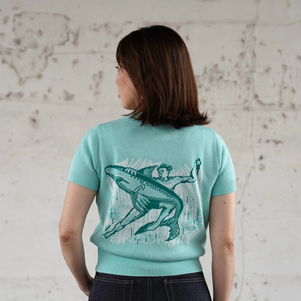 (Pre-Order) Old Devil Moon - 270602 1950s Ladies Shark Summer Knit (Deposit HKD100)