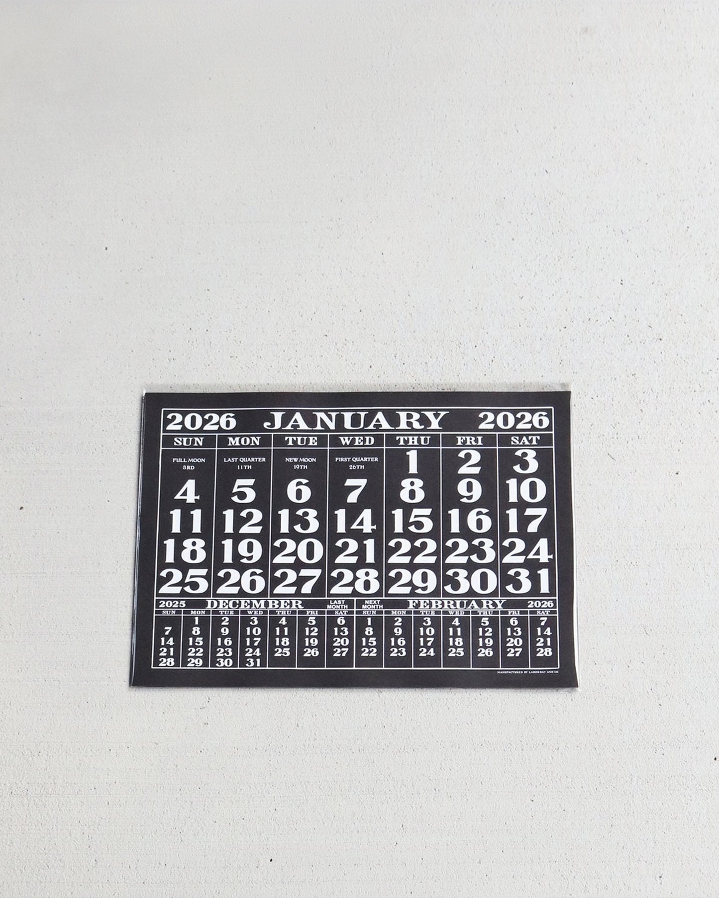 Laborday & Co. - Original 2026 Paper Calendar