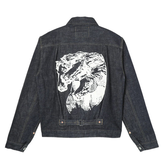 (Pre-Order) LAWFORD x JEAN LAUMET -  Lot.203 Three Horses Embroidery / One Pocket Denim Jacket "Anniversary Special Denim" (Deposit HKD300)