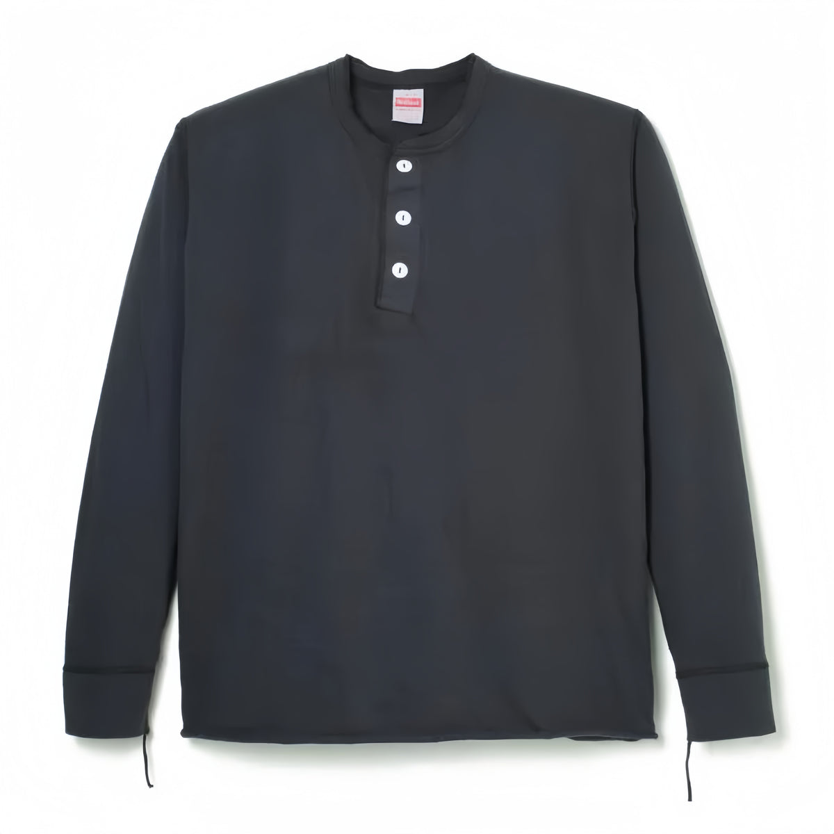 Healthknit - Long Sleeve Henley T-shirt (Charcoal)