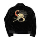 The Groovin High - Lot. 250421 1950s Style Velvet Drizzler Jacket (Skull)