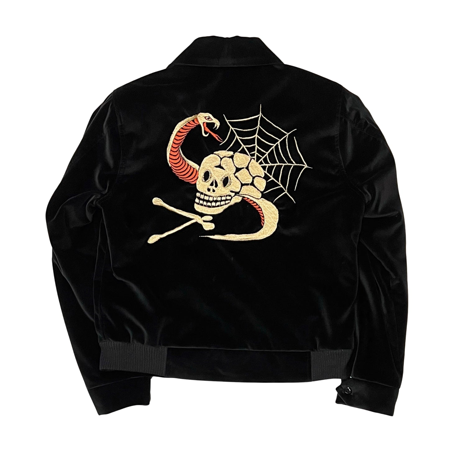 The Groovin High - Lot. 250421 1950s Style Velvet Drizzler Jacket (Skull)