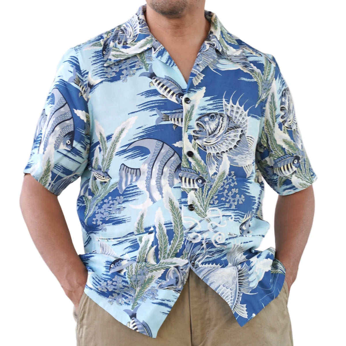 (Pre-Order) The Groovin High - 270117 Underwater Print Rayon Shirt (Deposit HKD100)