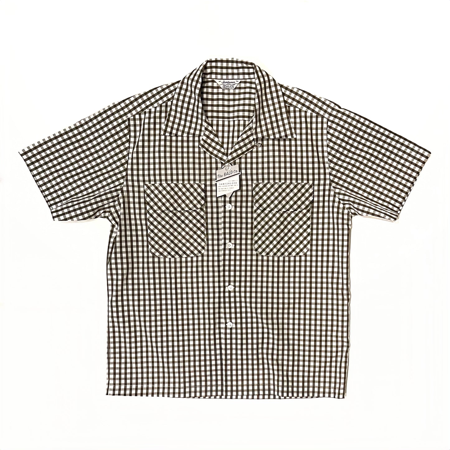 THE BALD CO. - Open Collar Shirt (Olive White)