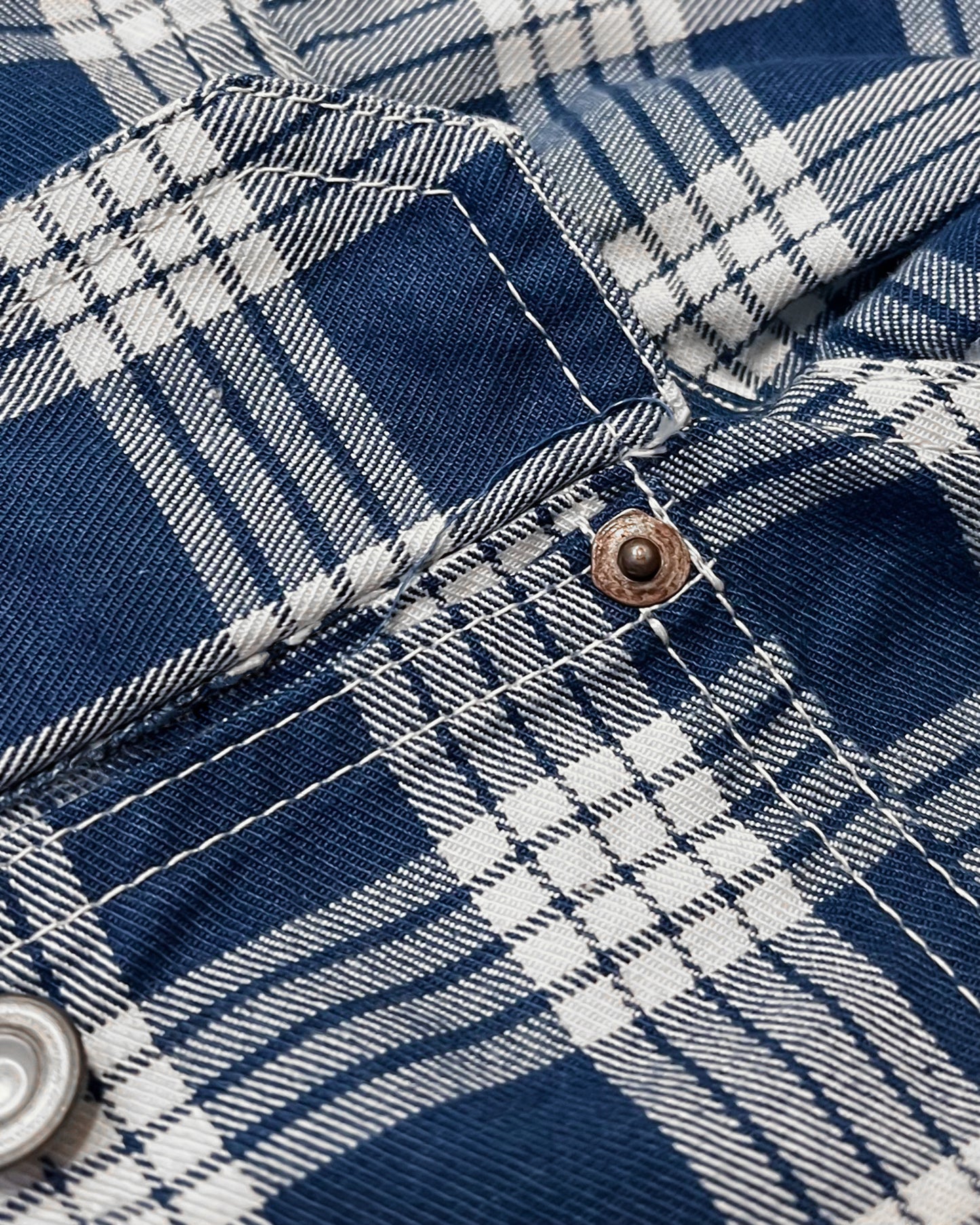 (Pre-Order/Round 2) BlackSun x THE BALD Co. x ROOM402 - Indigo Palaka Jacket (Deposit HKD300)