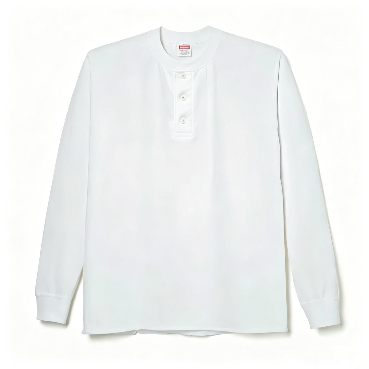 Healthknit - Long Sleeve Henley T-shirt (White)