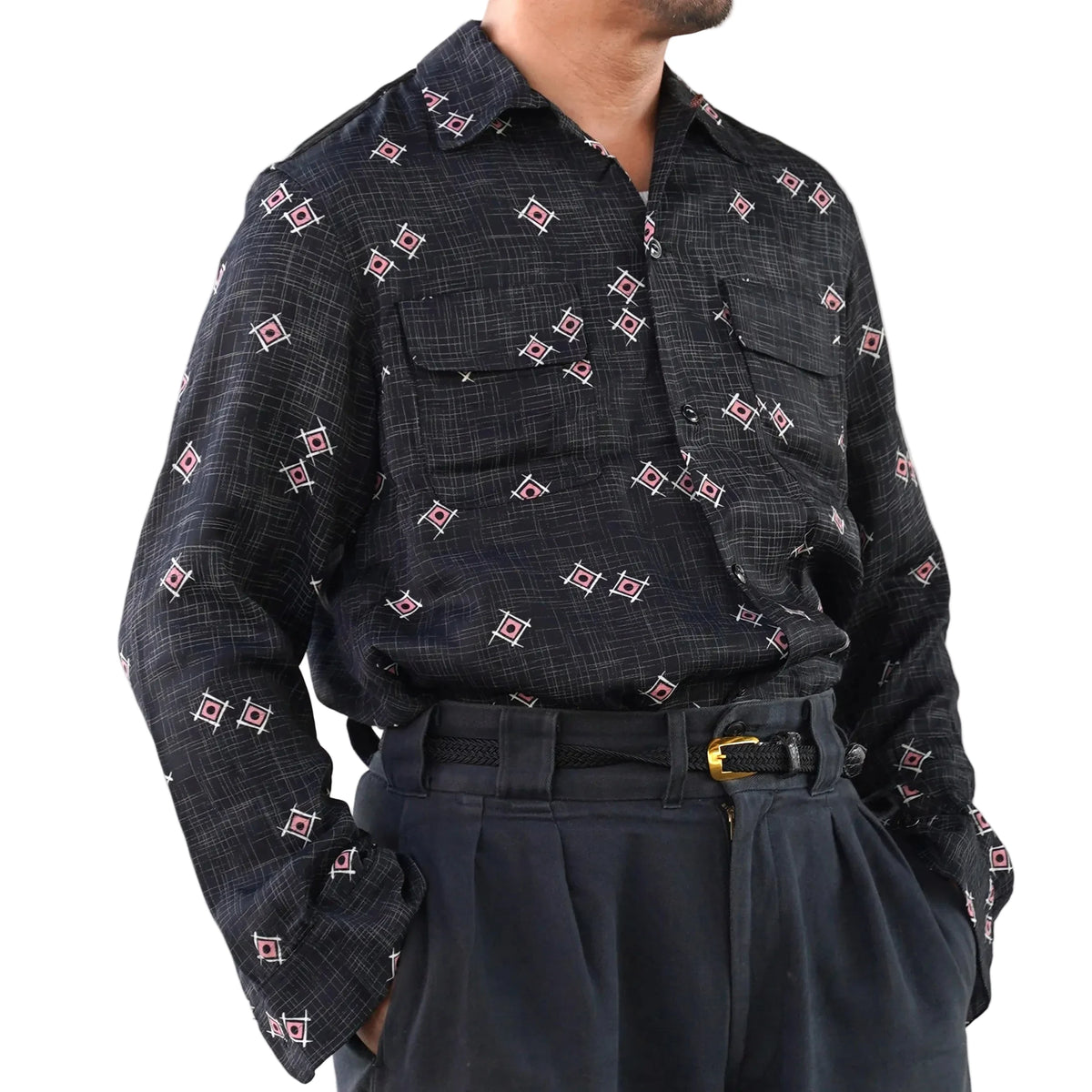 (Pre-Order) The Groovin High - 270105 Atomic Geometric Rayon Shirt (Deposit HKD100)