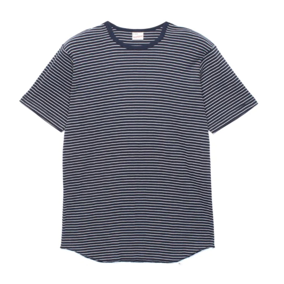 Healthknit - Lot.53005 Basic Border Crew Neck T-Shirt (Navy / White)