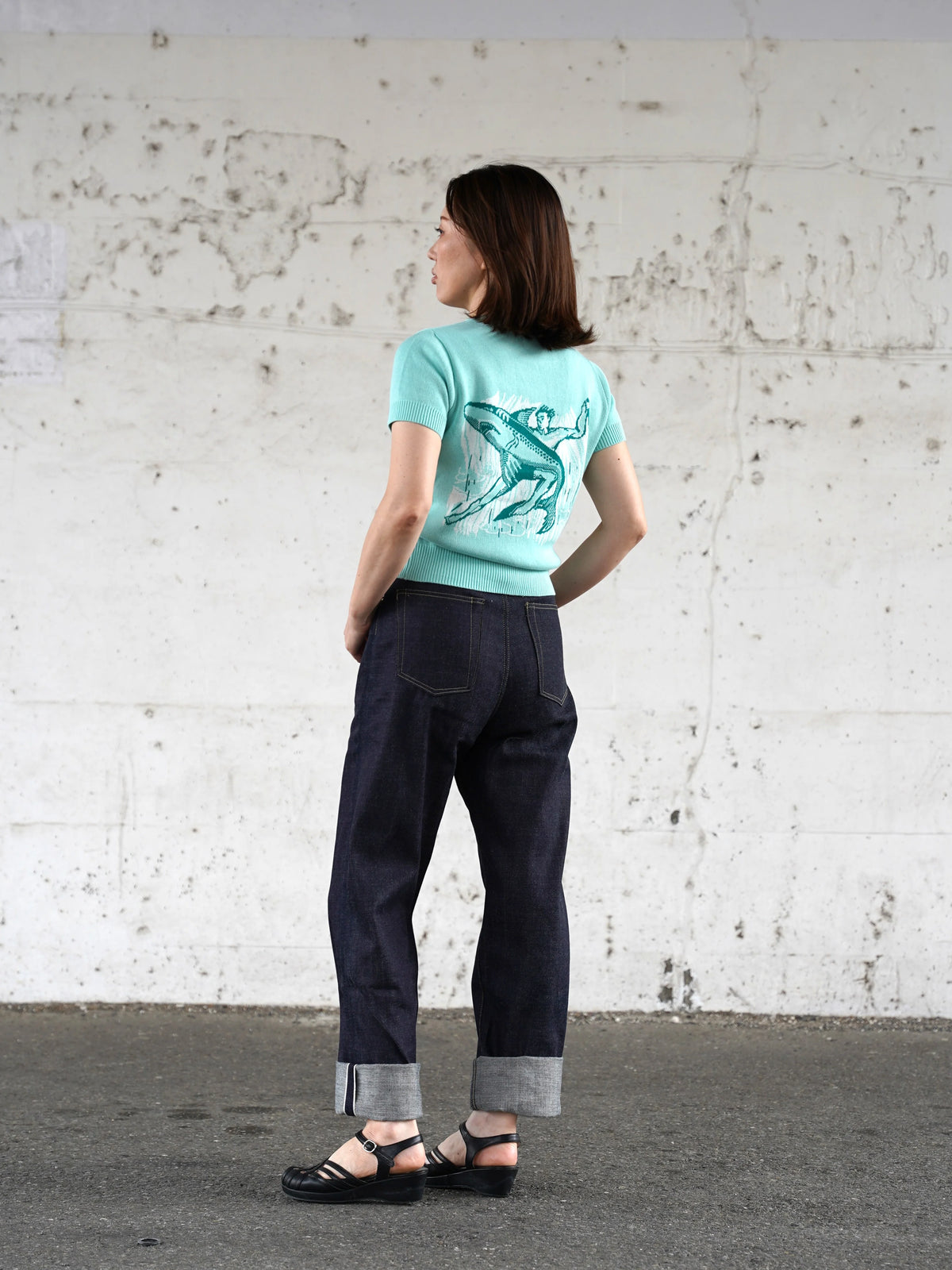 (Pre-Order) Old Devil Moon - 270602 1950s Ladies Shark Summer Knit (Deposit HKD100)