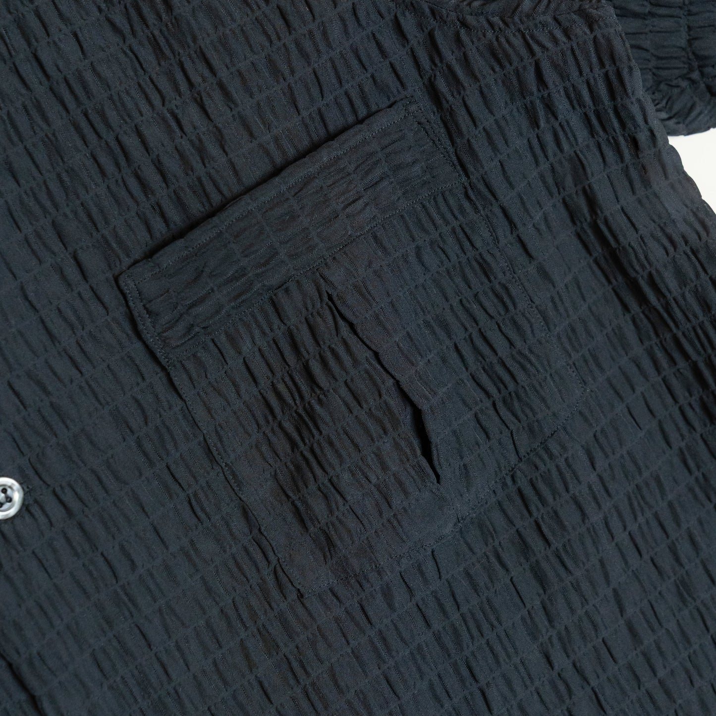 Sharments - CRASHED OPEN COLLAR SHEER SHIRT L/S BLACK