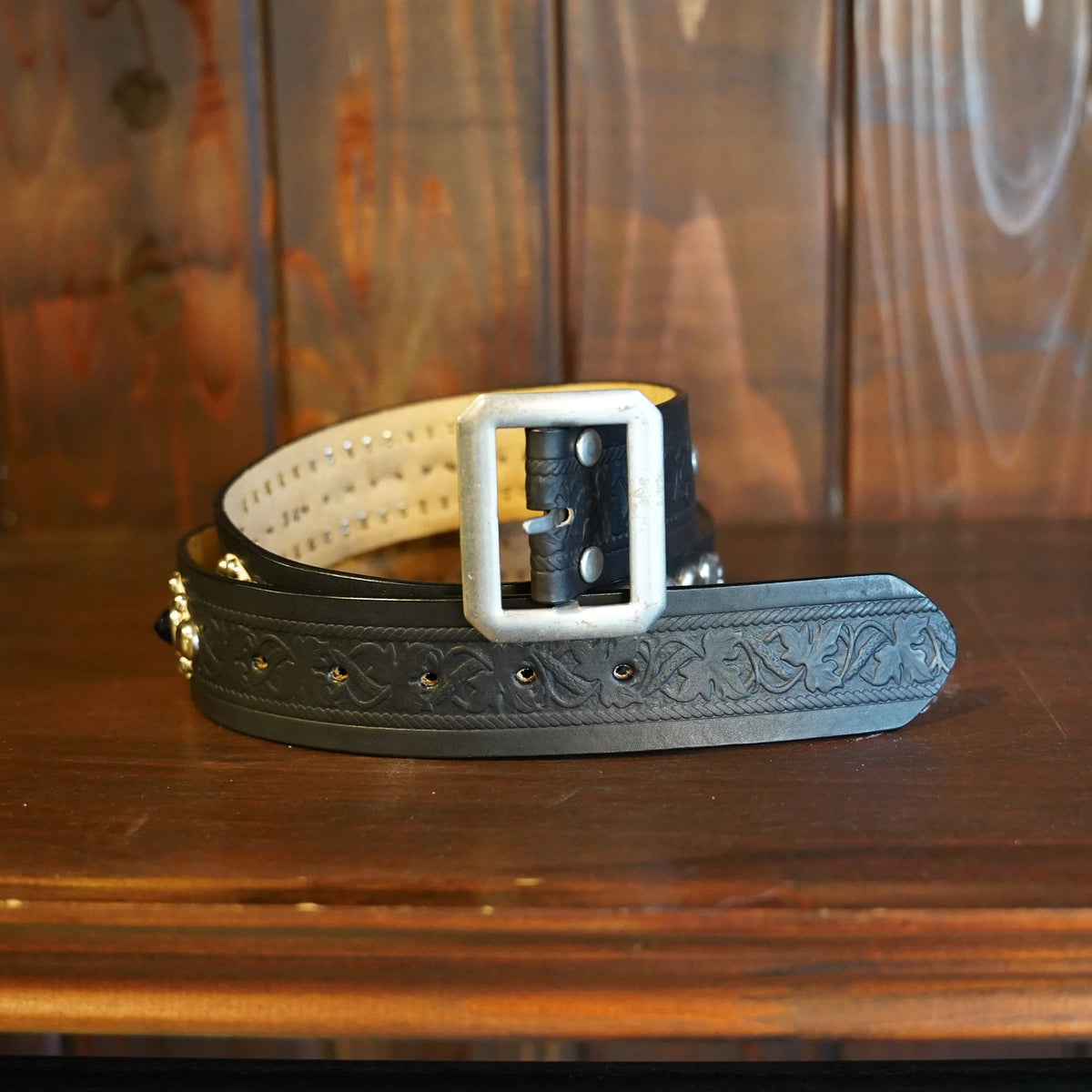 (Pre-Order) The Groovin High - 270505 42ｍｍ Reflector Studded Leather Belt (Deposit HKD100)