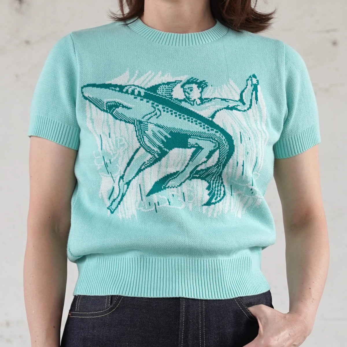 (Pre-Order) Old Devil Moon - 270602 1950s Ladies Shark Summer Knit (Deposit HKD100)