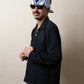 Sharments - CRASHED OPEN COLLAR SHEER SHIRT L/S BLACK