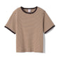 Healthknit - HR25S-L210 Line Sox Border T-Shirt (BROWN)