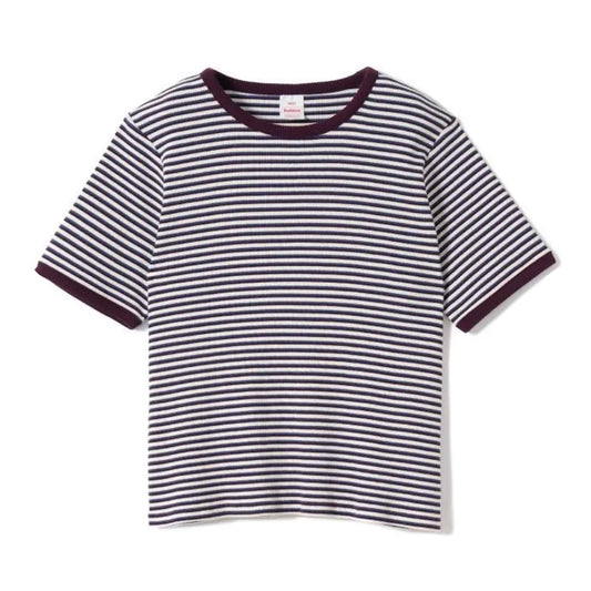Healthknit - HR25S-L210 Line Sox Border T-Shirt (BLACK)